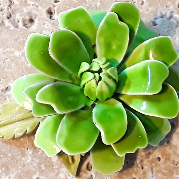 Vintage Retro late 60s early 70s Large Enameled Metal Brooch Pin - Picture 3 of 7